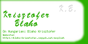 krisztofer blaho business card